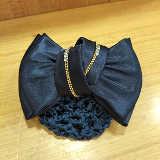 Redecilla para el pelo QHP, azul marino con detalle dorado y cristales - Imagen 2